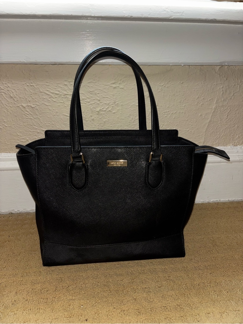 kate spade Black Structured Saffiano Tote